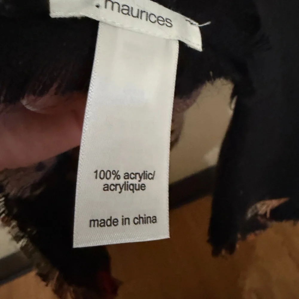 Maurices Black Floral Scarf